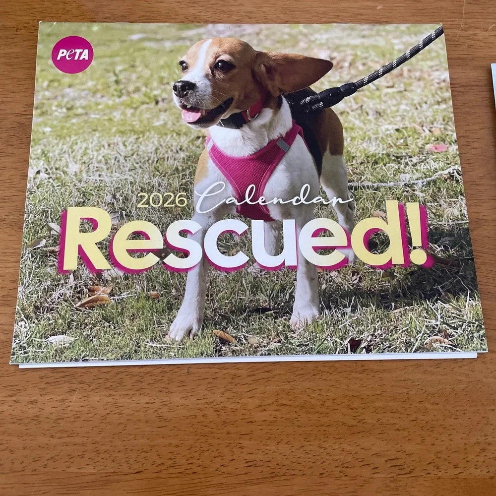 PeTA 2026 Calendar 12 Months Rescued! And 2026 Monthly Planner PETA Lot NEW